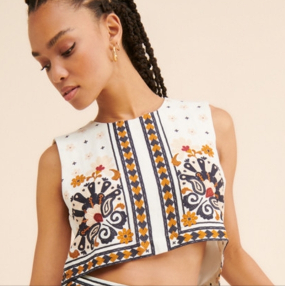 FARM Rio Tops - Farm Rio Tapestry Crop Top Medium